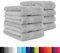 BaSaTex - 8er Pack Handtücher Premium 50x100 cm aus Baumwolle - Frottee Handtuch Set mit Aufhänger - Öko-Tex Made in Green Zertifiziert - Silber