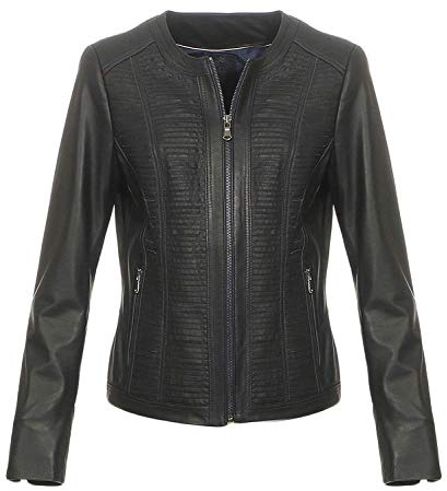 Hollert German Leather Fashion Lederjacke - PATI Damen Echtleder Jacke Bikerjacke Übergangsjacke Lammnappa Leder