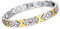 Cupimatch Damen Magnetarmband, elegant Lieben Magnet Therapie Edelstahl Armband Armreif mit pink weiss Strass Gesundheitsarmband, silber gold