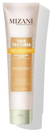 Mizani Curl Enhancing Lotion, für definierte Wellen und Locken, Frizz Control und Damage Repair, angereichert mit Oliven-, Kokos- und Marula-Ölen, True Textures Curl Enhancing Lotion, 150 ml
