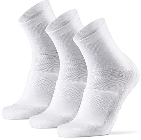 DANISH ENDURANCE Fahrradsocken Quarter für Herren & Damen 3 Paare (Weiß, EU 35-38)