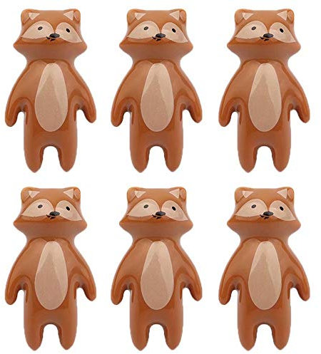 Ceramic Knobs, FBSHOP(TM) 6Pcs Ceramic Fox Knobs Cartoon Animal Cabinet Pulls Decorative Cupboard Drawer Door Pull Handles with Screws