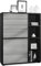 Vladon Highboard Schrank Anrichte Cuba mit 8 Fächern, Made in Germany, Korpus in Schwarz matt/Fronten in Avola-Anthrazit