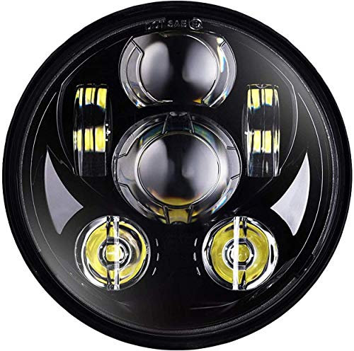 Hokuotolite 5-3/4 '' 5,75 '' LED-Scheinwerfer Kompatibel mit Harley Davidson Motorrad Sportster 883 Eisen Dyna Street Bob Nightster Nachtstange SEALIGHT Scheinwerfer Projektor Fahrlicht, Schwarz