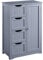 Yaheetech Bathroom Floor Cabinet Cupboard Free Standing Wooden Cabinet Storage Unit with 4 Drawers & 1 Door, Adjustable Shelf, Grey