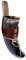 Brillibrum Gobelet design en corne de vache véritable polie avec poignée - Verre viking en corne - Chope à bière médiévale unique - 400 ml - Corne de vache avec support en peau de vache