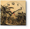 Modern Wanduhr Palmen Wald Regnerisch 40x40cm Quadrat Groß Wand Uhr Glas Analog Zimmeruhren Küche Büro Wohnzimmer Glasuhr Wall Clock Dekoration Design Wanddekoration Küchenuhr C4AC40x40-4983