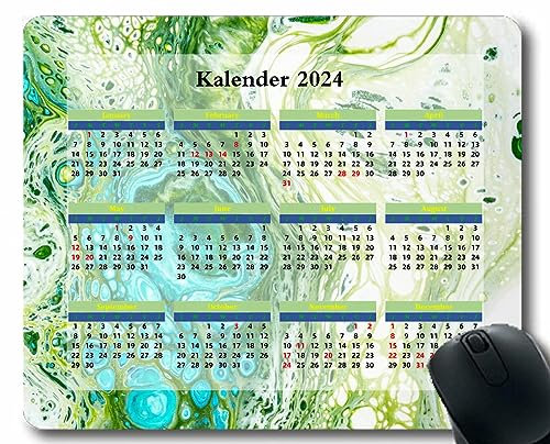 YENDOSTEEN Kalender 2024 Mauspad Gaming Großes Mauspad, Sand Sea Beach Himmel Licht Licht Mauspad mit Rutschfester Gummibasis