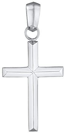 Kuzzoi Kreuz Anhänger Silber für Ketten, Anhänger Kreuz (30 mm) aus 925er Sterling Silber für Halsketten, religiöses Schmuck Accessoire für Herren Jungs und Kinder, 0508560522