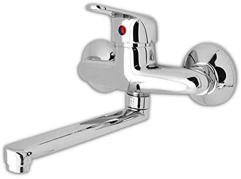 EM Mitigeur robinet mural série Tapy monocommande eau chaude froide chrome brillant évier cuisine évier