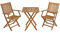 ESTEXO Balkonset Balkontisch Balkonstühle mit Armlehne Set Garten Möbel Balkon Holz klappbar 3tlg