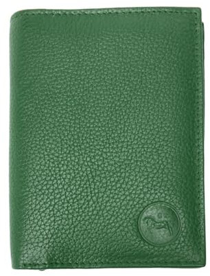 LOLUNA® Portefeuille Petit Format Cuir Souple 3 Volets pour 10 Cartes, permis, identité, Billet et Monnaie - Vert