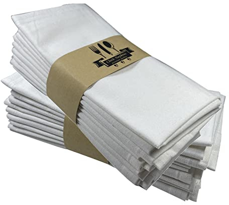 ZOYIEP Stoffservietten Leinenservietten,4/6 / 8er Set 100% Baumwolle und Leinen Servietten Stoff, Stoffservietten Leinen 40 x 40 cm Kitchen Stoffservietten Dekoration (Weiß,8er Set)