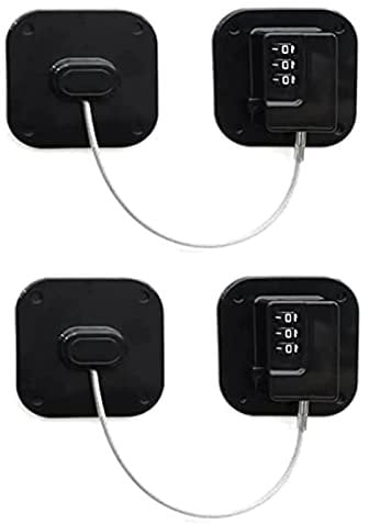 2 StüCk KüHlschrank Schloss, KüHlschrank-Zahlenschloss, Schloss für KüHlschrank mit Code, KüHlschrank Schloss Ohne Bohren, für KüHlschräNke, Waschmaschinen, SchräNke, Garderoben, Toiletten(Schwarz)