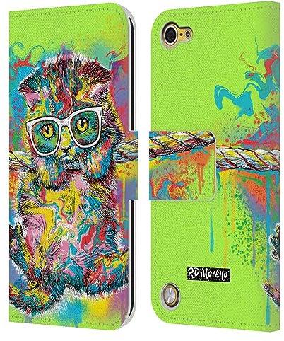 Head Case Designs Offizielle P.D. Moreno Kätzchen Hang Drip Art Katzen Und Hunde Leder Brieftaschen Handyhülle Hülle Huelle kompatibel mit Apple iPod Touch 5G 5th Gen