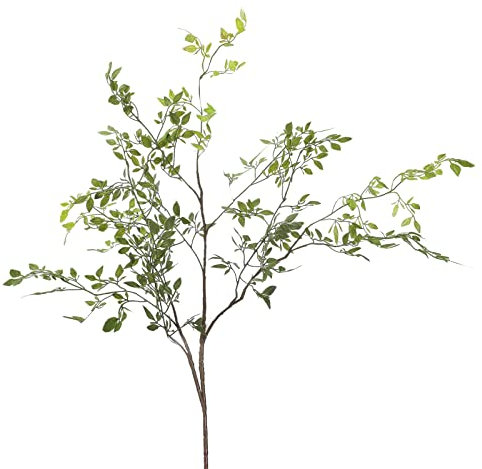 3 ramas artificiales de árbol de vegetación de 110 cm de largo, ramas de Nandina Domestica sintéticas, tallos de hojas, plantas de ramita para arreglos florales, floreros, ramos de boda, decoración de