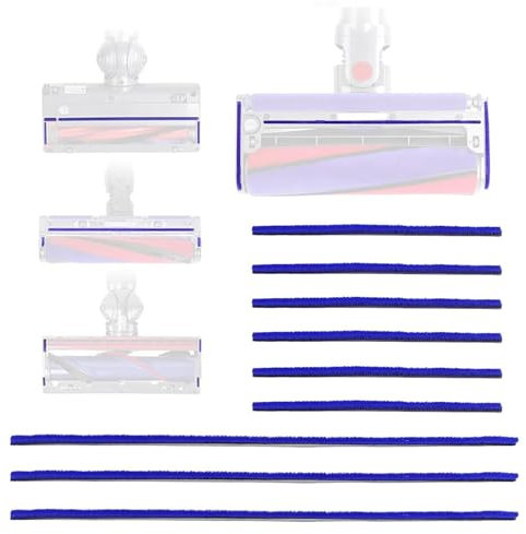9 strisce morbide in peluche aspirapolvere per Dyson V6 V7 V8 V10 V11 Parti di ricambio morbide per testa a rullo, 3 lunghe (23 cm), 6 corte (11,5 cm)