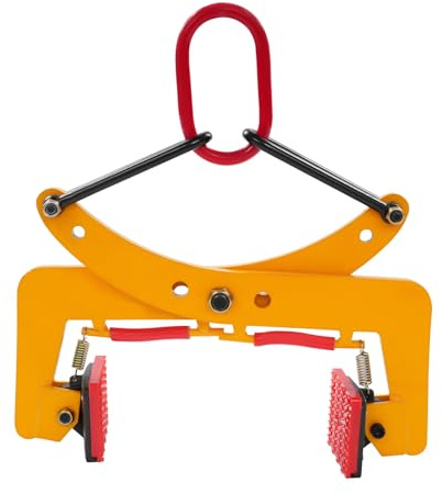 Bordsteinzange, 2-in-1 Steinträger Hebezange mit Anti-Rutsch-Pad, Max. Ziehkapazität 280kg, Backenöffnung 6-24cm, Gelb