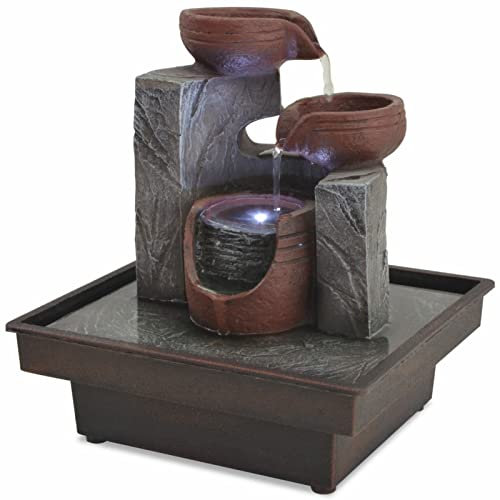LAPOOH Fontana da Interni con Luce a LED in Poliresina,Casa e Giardino,Arredo,Fontane e laghetti,Fontane e cascate Ornamentali(SPU:244284)