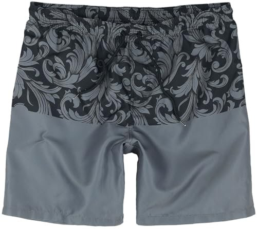 Black Premium by EMP Herren graue Badeshorts mit Print L