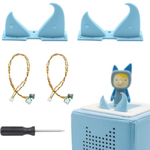 für Toniebox Ersatz Ohren and Ersatzkabel mit Schraubendreher, Kabelersatz,Ersatzteile für Tonies Lautstärketaste 2 Stück (Blau)