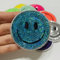 1 x Smile-Patches zum Aufbügeln für Kleidung, runde Pailletten, Abzeichen, buntes Smiley-Gesicht, Applikation für DIY-Zubehör