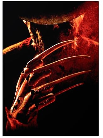 Displate Offiziell Warner Bros Horror MetallPoster Magnetische Befestigung Inklusive Lizenziert Bilder Hochwertiges Poster Posters Freddy Krueger 45 cm x 32 cm