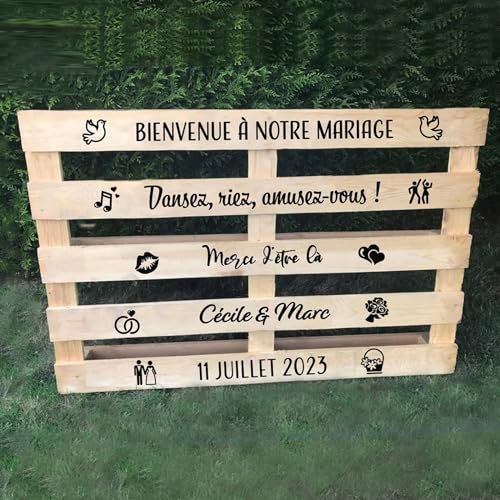 Panneau Mariage Bienvenue, Stickers Autocollants Personnalisés For Palette - Décorez Avec Style For Toutes Les Occasions,personnaliser For Mariages Et Fêtes,Stickers Décoration Artisanale, Décalcomani