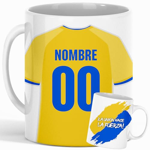 Taza Personalizada Fútbol Las Palmas | Regalo Original para Aficionados del Fútbol | Taza de Desayuno | Regalo Equipo de Fútbol | Diseño Único y Duradero (Las Palmas)