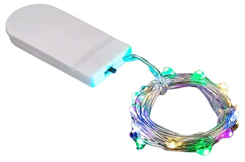 GEDOX Fairy Lights - 1M Small Festive Battery Operated Fairy Light Decoration | Battery Starry Lights | Waterproof Silver Wire Light Fireflies - LED Lights for Bedroom Parties Wedding