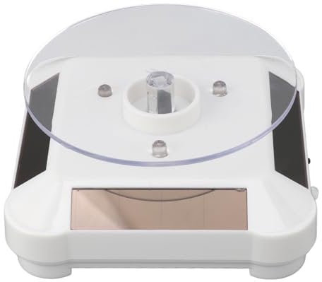 Solar-Drehteller, 360° drehbarer Ständer, Solar-Display-Ständer, Drehteller mit RGB-Licht, solar- oder batteriebetrieben, doppelt genutztes drehbares Display für UV-Harz-Aushärtung