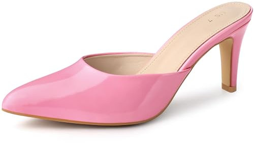 Allegra K Femmes Mules Talons Aiguilles Bout Pointu Rose 37