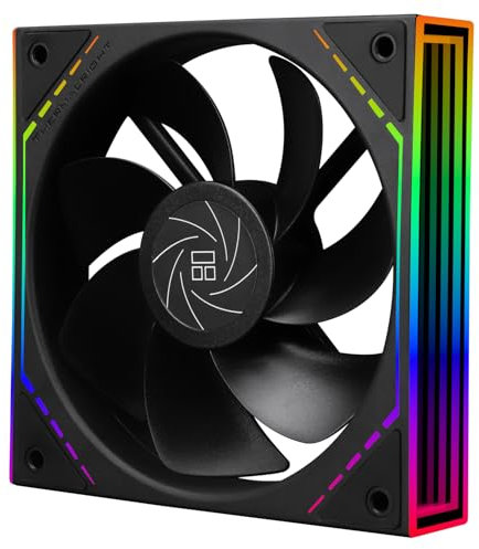 TR TL-M12R 120mm ARGB CPU Cooler Fan viene fornito con effetto luce specchio ARGB, ventola silenziosa PC PWM con velocità di 1500 giri/min, ventola ARGB di raffreddamento del processore nero