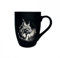 Tasse mit Gravur/auf Wunsch auch mit Text/gummierte Oberfläche/Farbe Schwarz/Porzellan/Personalisiert/Geschenk/mit Tier-Motieven/Jagd (Luchs)