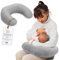 Totsy Baby Stillkissen klein Mond Baumwolle 130 cm Nursing und Breastfeeding Pillow Stillmond Stützkissen Stillhörnchen kleines Still Kissen und Lagerungskissen beim Stillen Oeko-Tex Galaxie