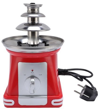Mini Fontana Al Cioccolato a 3 Livelli, Macchina per FontUta di Cioccolato Elettrico in Acciaio Inossidabile per Matrimonio per Feste di (Spina europea 220V)