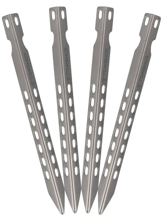 Zeltheringe aus Titan, 16,3 cm, ultraleicht, winddicht, Titan-Zeltheringe, Outdoor, Camping, Wandern, Zeltheringe, Nägel, 4 Stück