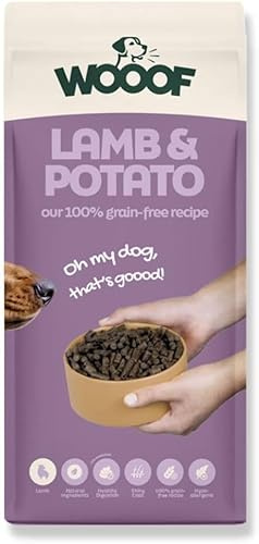 WOOOF Lamm Kartoffel Hundefutter Trockenfutter 28 kg Hypoallergen Getreidefrei Für Haut & Fell Sanfte Verdauung Empfindlicher Magen Ausgewachsene Hunde Vollwertige Ernährung