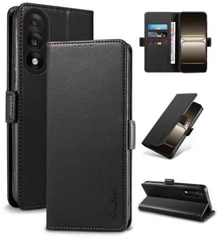Yunubeyii Handyhülle für OnePlus Nord 5,Schwarz | RFID Blocker,Hülle Luxus PU Leder,Kartenhülle,Magnetverschluss,Klapphülle mit Ständer,Stoßsicher,Schutzhülle