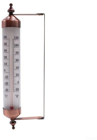 Jonikuper Außenthermometer mit Bronze-Design, stilvolles 25,4 cm Gartenthermometer, für Außentemperaturanzeige, Wand, Gewächshaus, Garage, einfach aufzuhängen