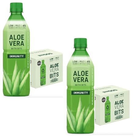Aloe Vera Drink with Pulp 500ml - 1000ml (Original) | Refreshing & Hydrating | Low Sugar | Enriched with Multi-Vitamins | Supports Digestion & Immunity | Natural & Delicious (24 Bottles, 500ml)
