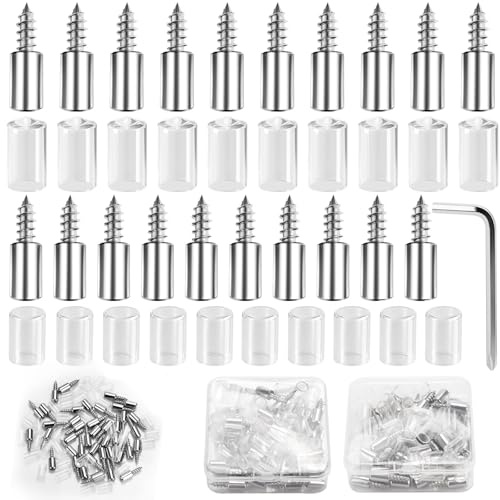80 Stück Regalbodenträger,Einlegeboden Halter mit Anti-Rutsch Gummischutz,Selbstschneidende Schraube Regalbodenträger,Schrankboden Halter mitSchlüssel für Möbel Schränke,Kleiderschränke und Vitrine