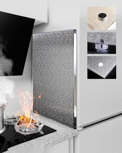 Plaque Anti Chaleur Four Frigo Plaque Protection Thermique Cuisine, pour Réfrigérateur Cuisinière, Protection Thermique Aluminium Meuble Cuisine, Four Encastrable Et Plaque Cuisson(45x55cm/18x22in)