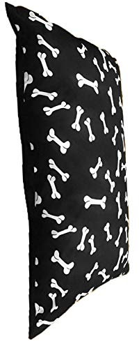 Comfy Nights Large/Extra Large Pet Dog Bed Zipped Removable & Washable Cushion Cover Only Or Cover with Cushion (Large (Cover with Cushion), Black Bone)