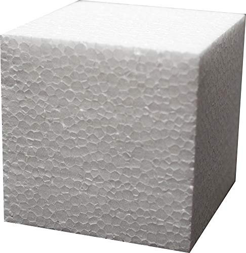 Styropor A018043 Wuerfel 80x80x80 mm 10 Stücke, EPS, Weiss, 8x8x8 cm
