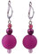 Adi Modeschmuck Ohrringe Amelie, 14mm Polarisperle und kleine Glasperlen in frischen Farbkombinationen, handgefertigt in Berlin (Himbeer)