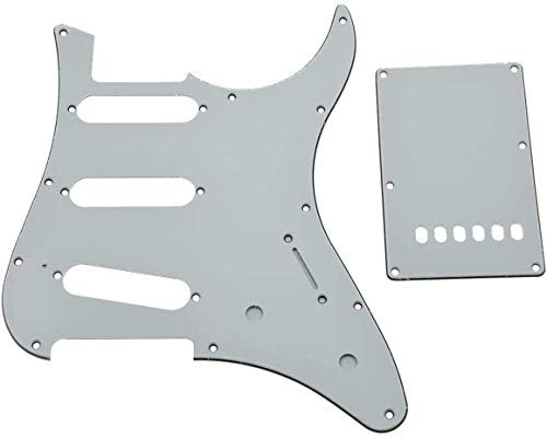 Dopro Schlagbrett für Gitarre SSS und Tremolo-Tremolo-Rückplatte, passend für Yamaha Pacifica, Weiß, 3-lagig