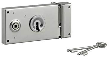 Serrurerie de Picardie - Serrure en applique pêne dormant 1/2 tour 140 x 80 mm droite 2 Clés