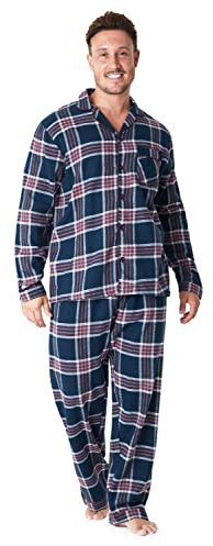 CityComfort Pyjama Homme, Ensemble de Pyjamas à Carreaux (Navy/Bordeaux, L)