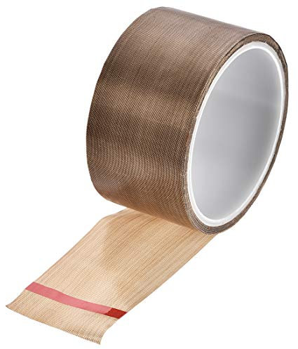 sourcing map Glasfaser PTFE Klebeband 50mm x 10m (Breite*Länge) PTFE Dichtungsband Selbstklebend PTFE Gewindedichtband Hitzebeständig Braun PTFE Band für Vakuummaschine Lebensmitteldichtung